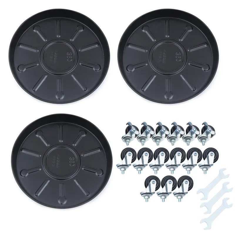 Arlmont &Amp; Co. Juriel Paquete de 3 carritos para plantas con 14 ruedas universales Carro para macetas redondo de alta resistencia y soporte para macetas Reseñas | camino justo' loading='lazy' title=