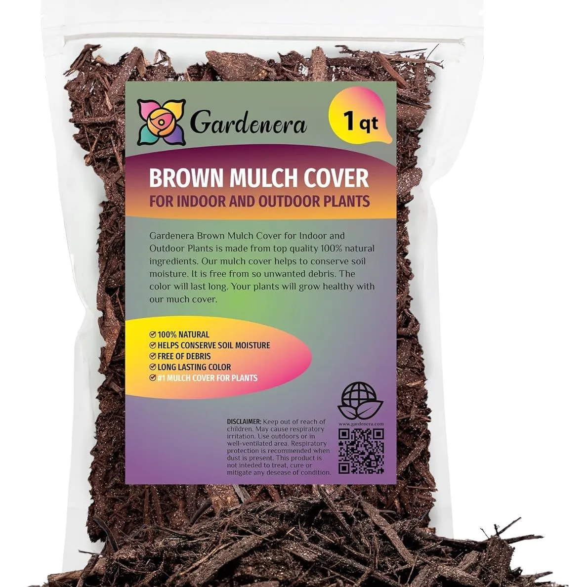 Gardenera Premium Brown Mulch – Verwandeln Sie Ihre Landschaft mit natürlicher Eleganz – 1 Quart' loading='lazy' title=