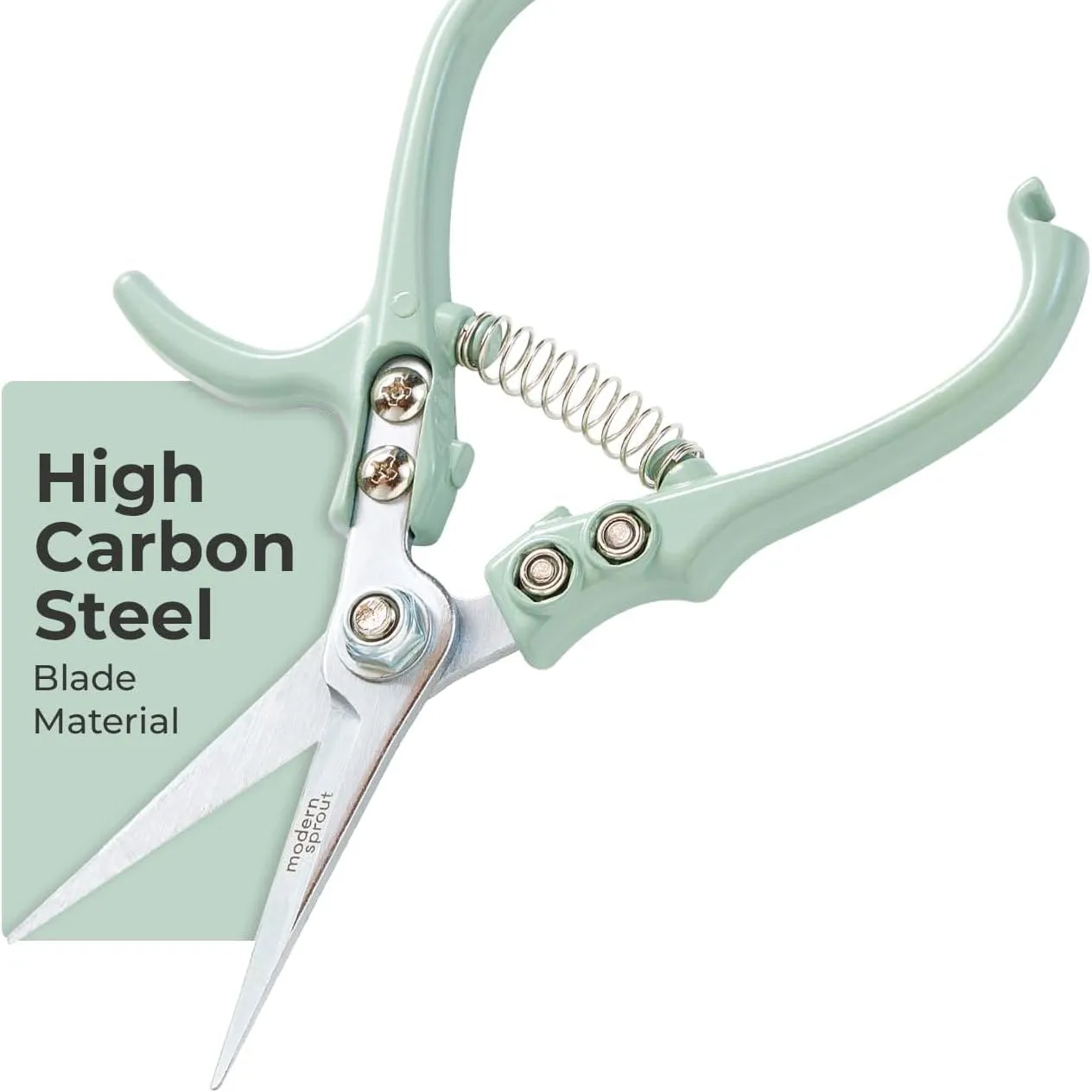 Tesouras de poda de brotos modernas - Tesoura para cortar ervas - Ferramentas de jardinagem leves com trava fácil - Tesouras de jardim para cortador de flores - Lâmina de aço carbono + coldre reutilizável (sálvia 1 pacote)' loading='lazy' title=