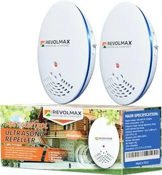 Rx-4, Ultraschall-Schädlingsvertreiber – Elektronisch und Ultraschall, Plug-In-Abwehrmittel für den Innenbereich – Beseitigen Sie Nagetiere, Mäuse, Eichhörnchen, Fledermäuse, Insekten, Bettwanzen, Ameisen, Flöhe, Spinnen, Kakerlaken (blau, 2er-Pack)