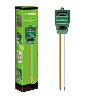 Sonkir Soil Ph Meter, Ms02 3-i-1 jordfugtighed/lys/ph-tester Haveværktøjssæt til plantepleje, fantastisk til have, græsplæne, gård, indendørs og udendørs brug (grøn)
