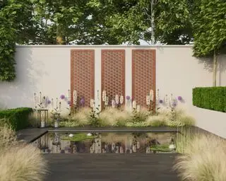 Asanoha corten stål espalierpanel