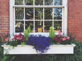 idées de jardin de chalet devant la cour