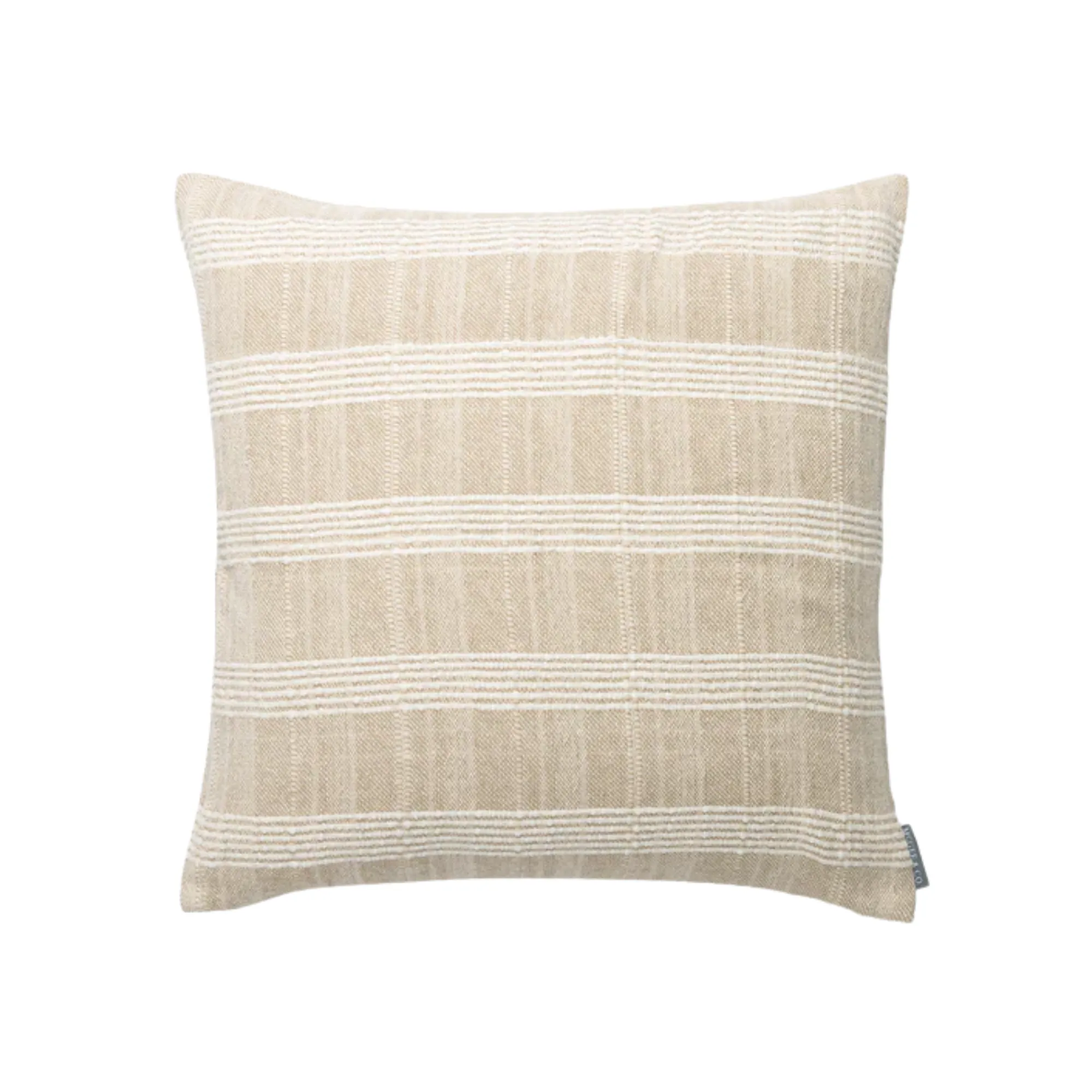 una almohada a rayas beige' loading='lazy' title=