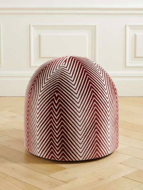 Missoni Home Puf Ziggy de terciopelo a rayas' title=