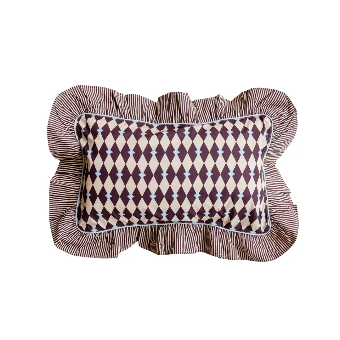 Federa per cuscino in cotone color cammello Arlecchino' loading='lazy' title=