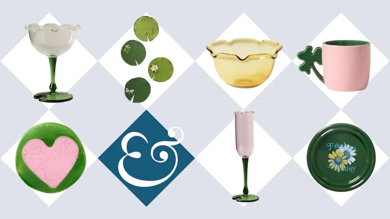 Coleção de talheres maximalistas rosa e verdes' loading='lazy' title=