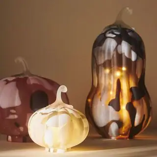 Decoração de abóbora de vidro
