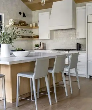 Cucina rustica moderna neutra con isola