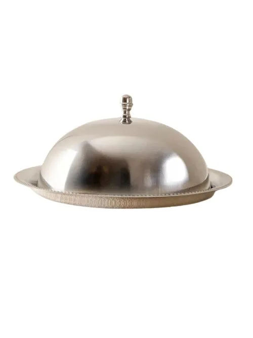 Bandeja com cúpula de aço' title=