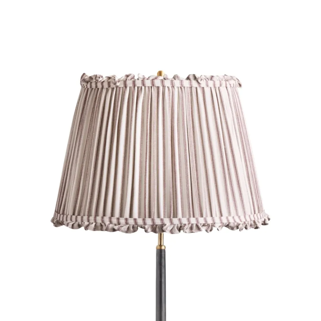 18-Zoll-Straight-Empire-Bloomer-Lampenschirm aus rostfarbenem, tickendem Leinen' loading='lazy' title=