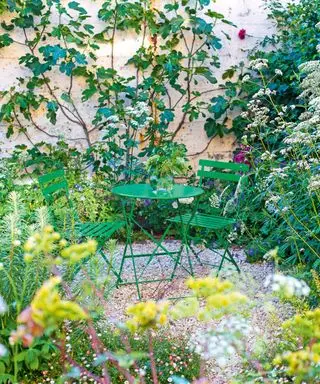 Ideas de sillas decorativas con juego de bistró verde
