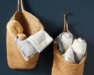 収納バスケット：Anthropologieハンギングバスケットのイメージ