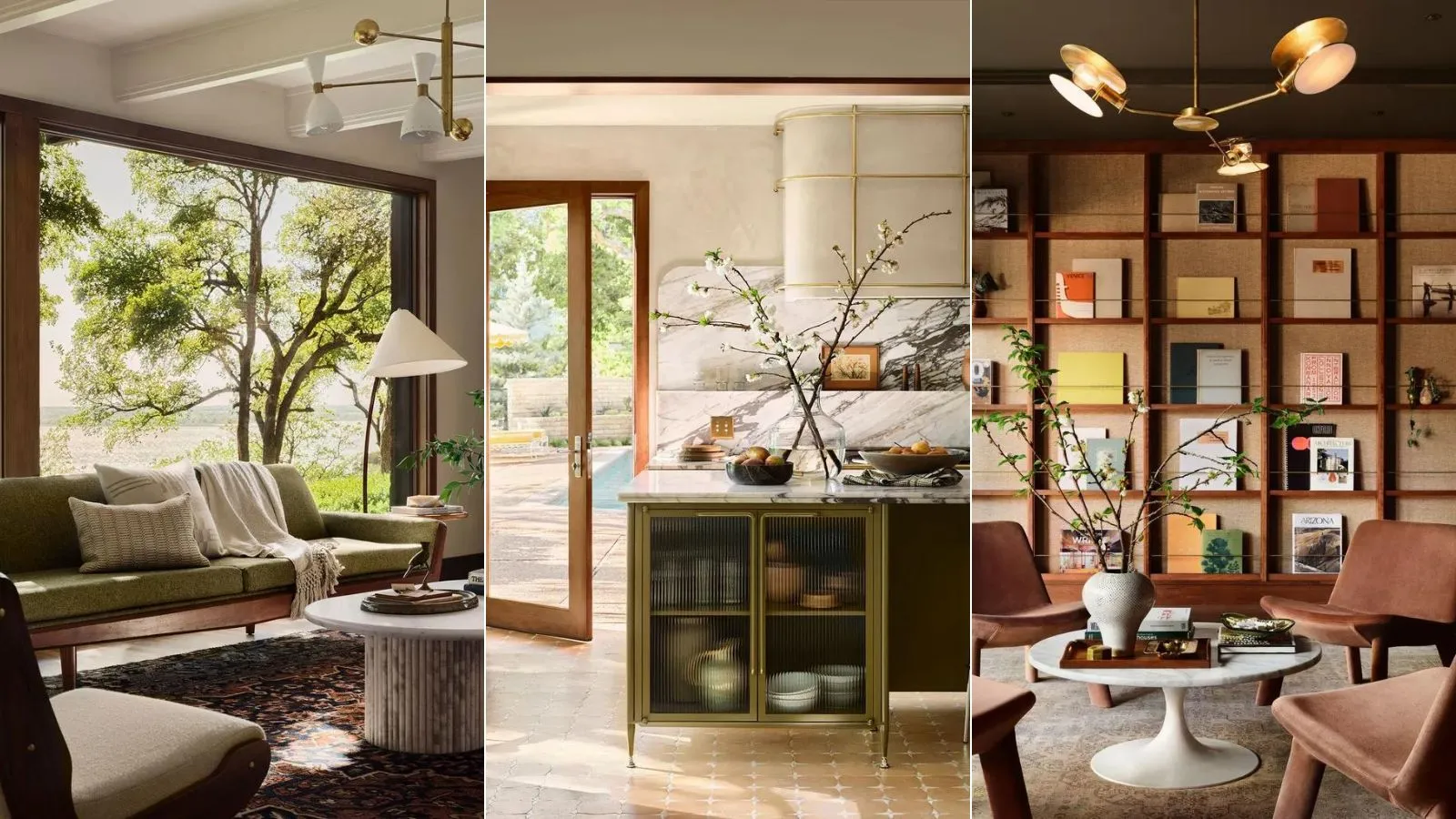 Joanna Gaines Lakehouse Wohnzimmer Küche und Bibliothek' loading='lazy' title=