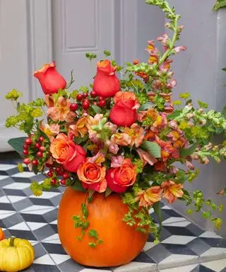 Kürbis-Blumenvase