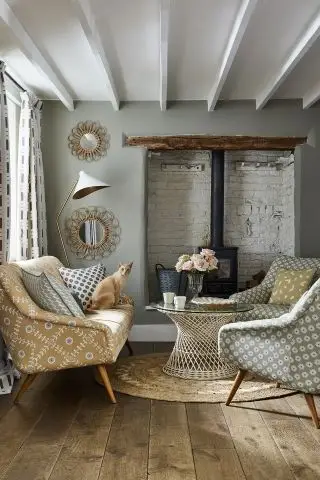 Cottage dekoration ideer - stue Vanessa Arbuthnott stoffer