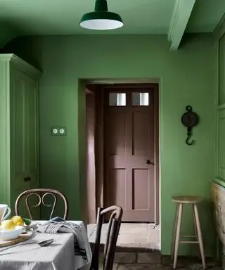 cocina de granja verde