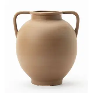 둥근 이중 손잡이 꽃병