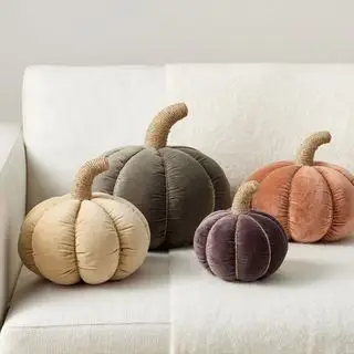 Decorazioni per il Ringraziamento di Pottery Barn, cuscini di zucca