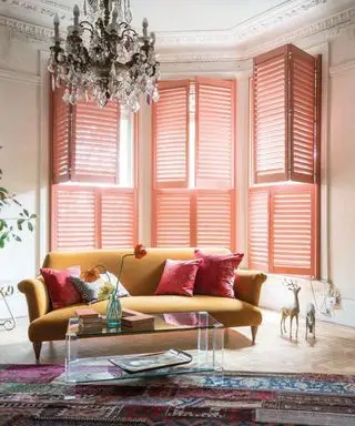 Persianas rosa para sala