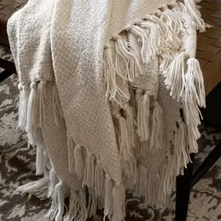 Lorenzo Cream Grid Throw
