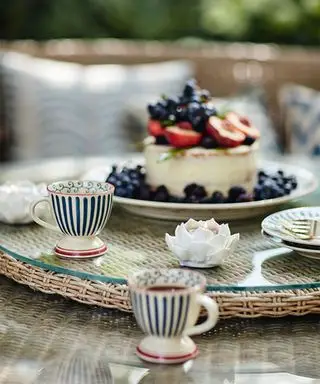 Ideias para festa do Jubileu de Platina com mesa de chá e bolo