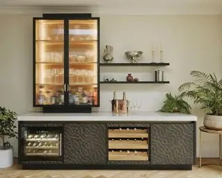 Cucina moderna con deposito vino