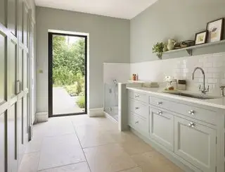 Buanderie avec douche pour chien