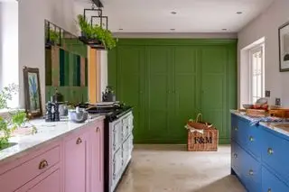 Mobili Da Cucina Colorati Mobili Rosa E Blu Con Mobili Ad Angolo Verdi