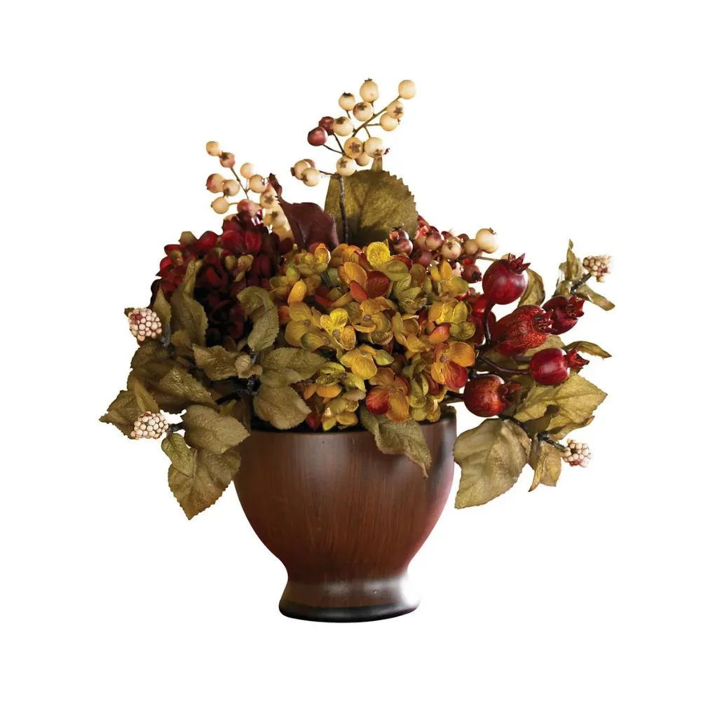 Næsten naturlig efterår Hydrangea rund vase' loading='lazy' title=