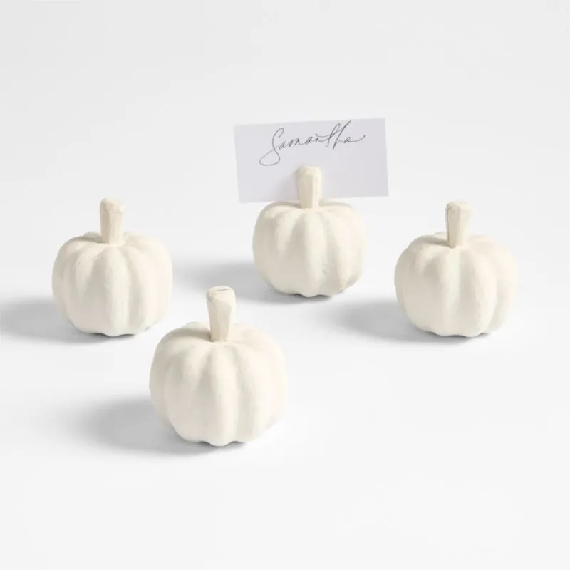 Papier Mache Pumpkin Placecard Holder Sæt med 4' loading='lazy' title=