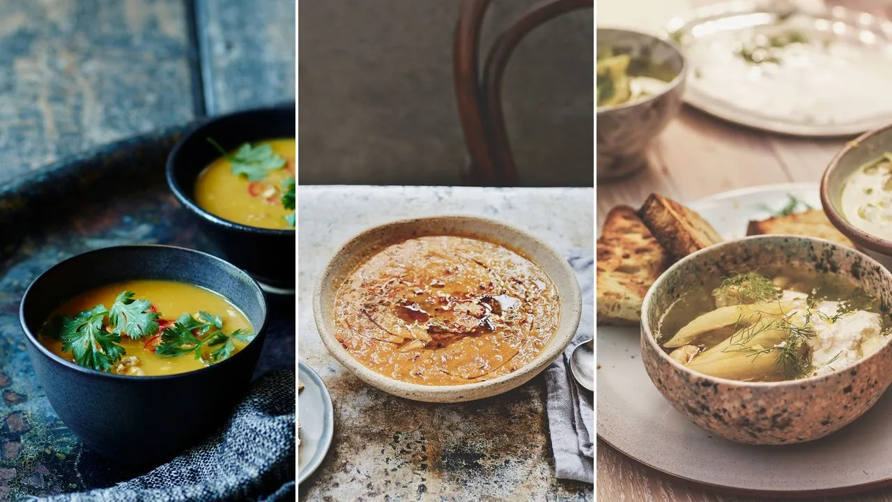 três tipos diferentes de receita de sopa' loading='lazy' title=