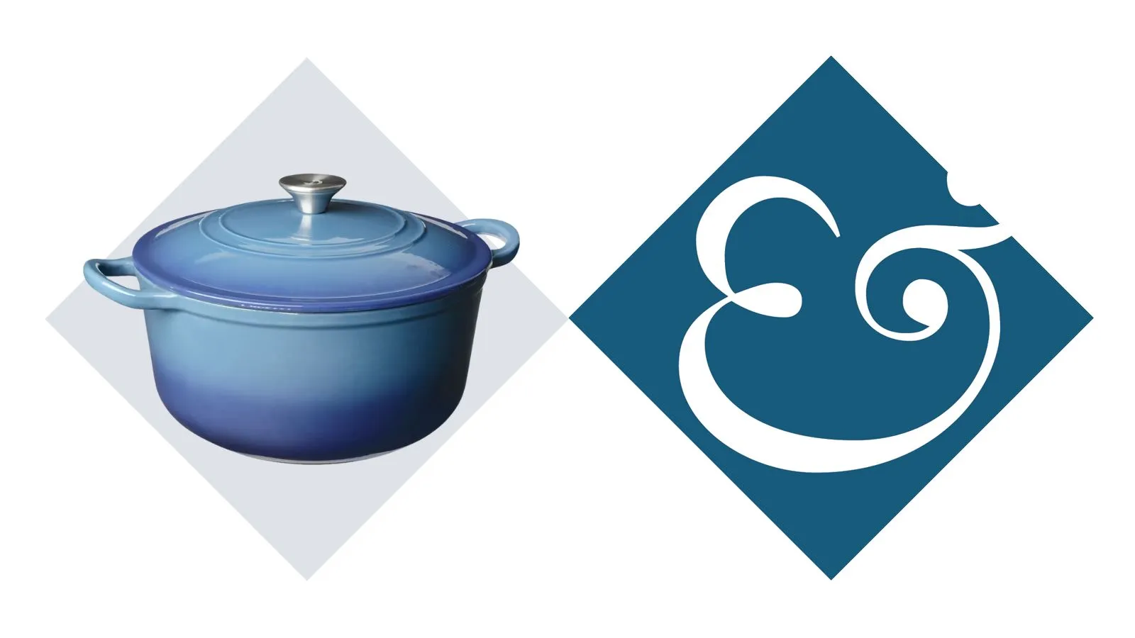 Olla holandesa azul con asa superior plateada' loading='lazy' title=