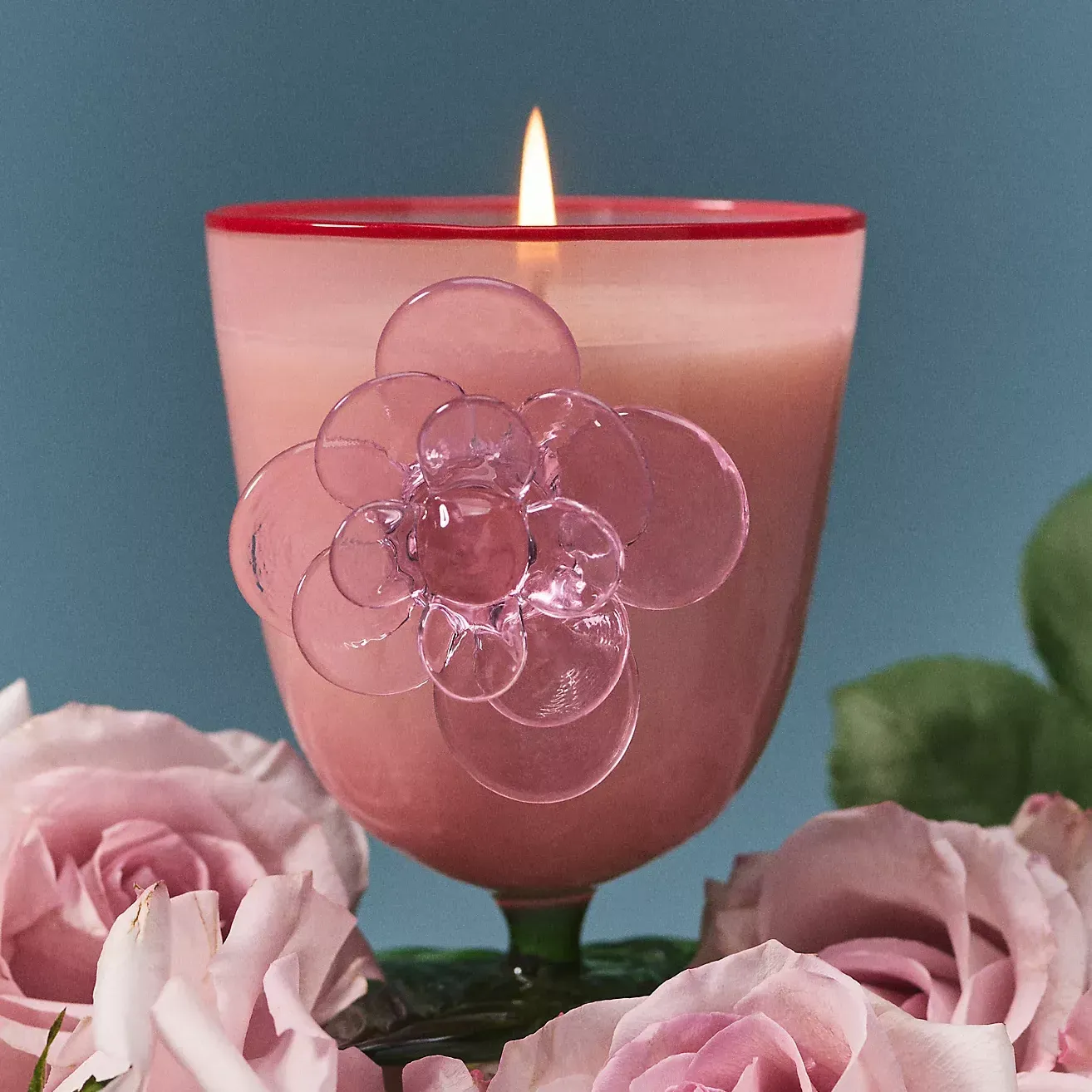 Pauline Floral Rose & Bougie Rose En Verre Oud' loading='lazy' title=