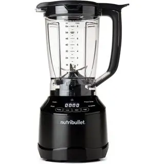 Licuadora NutriBullet Smart Touch sobre un fondo blanco.