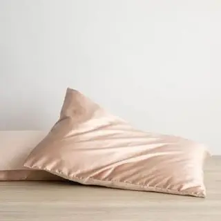 Uma fronha Silk Linen Flip rosa blush da Cultiver