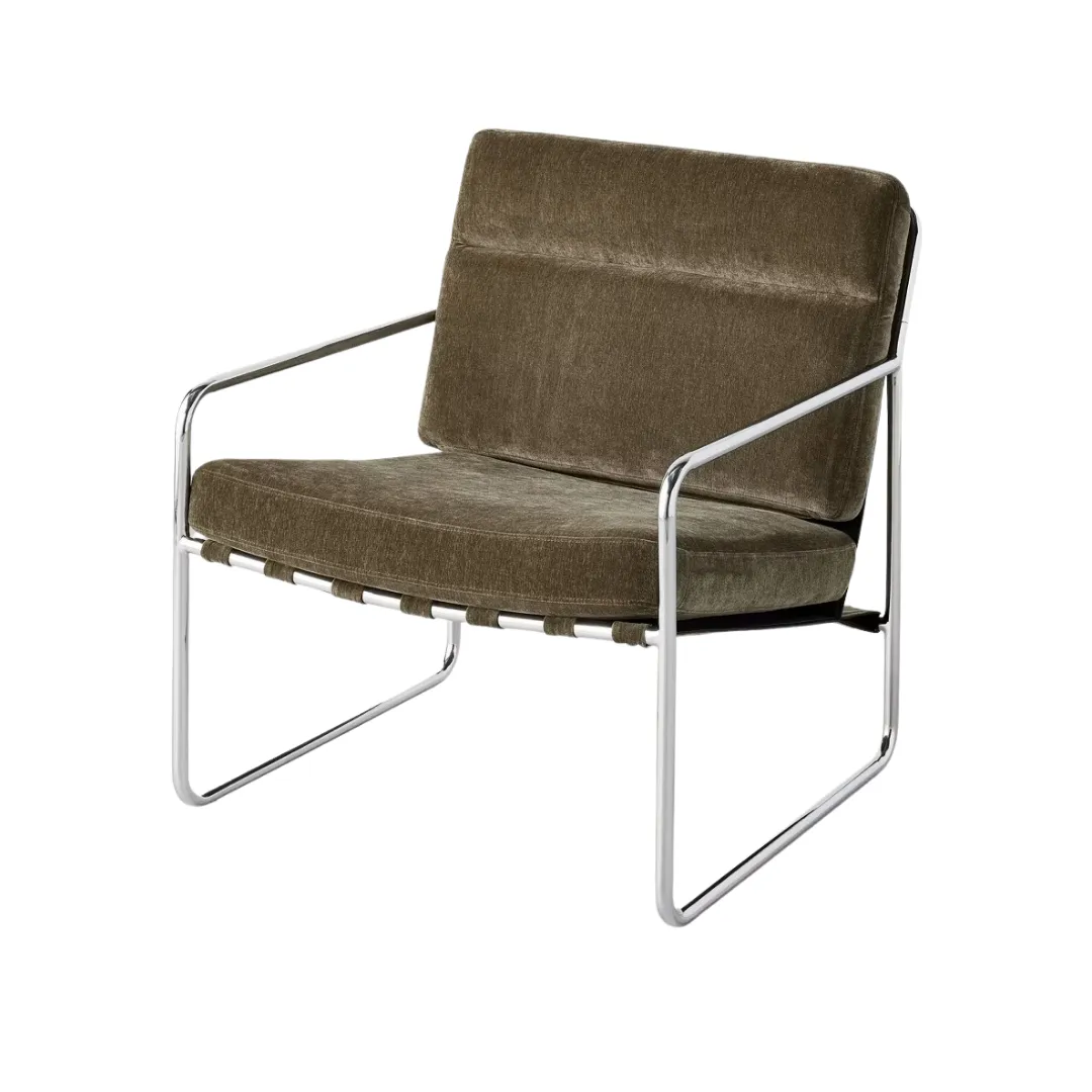 Chrome Frame Sling Accent Chair - Ild U0026#38; Handu0026#8482; Med Magnolia' loading='lazy' title=