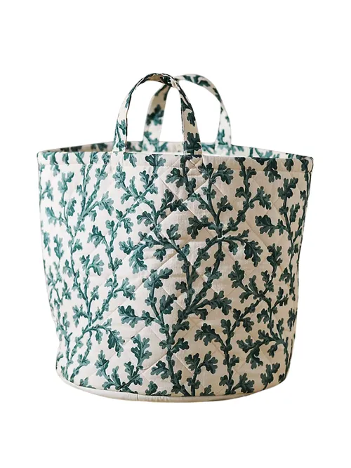 Cestino trapuntato con stampa a blocchi' title=