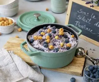 Imagen del horno holandés Staub utilizado para enfriar helado