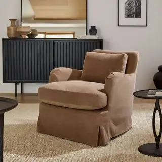 Západní jilm hnědé křeslo se sukní