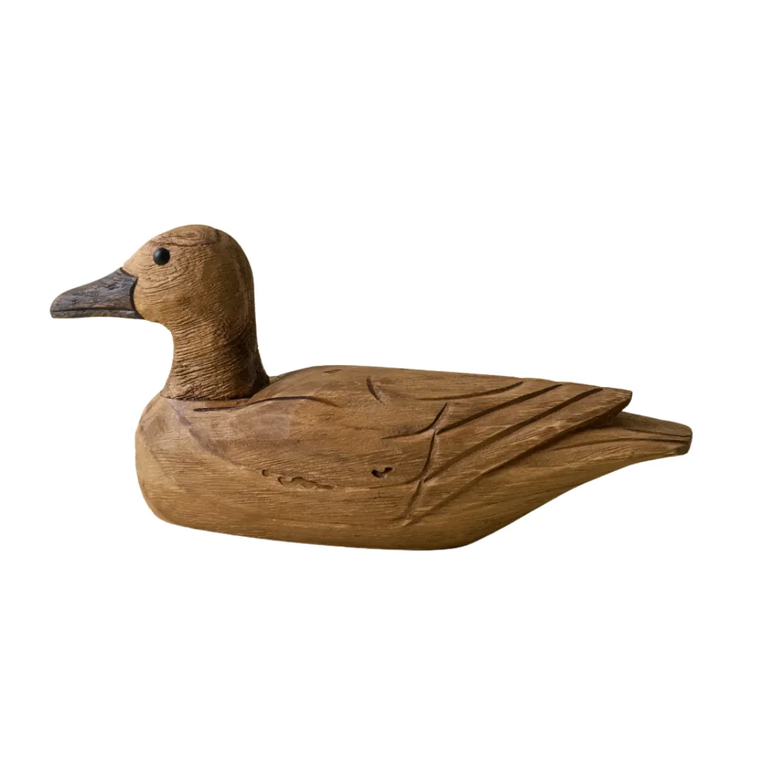 ברווז עץ מגולף דקורטיבי' loading='lazy' title=