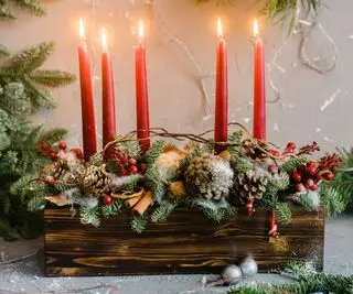 Świece w dzienniku Yule.