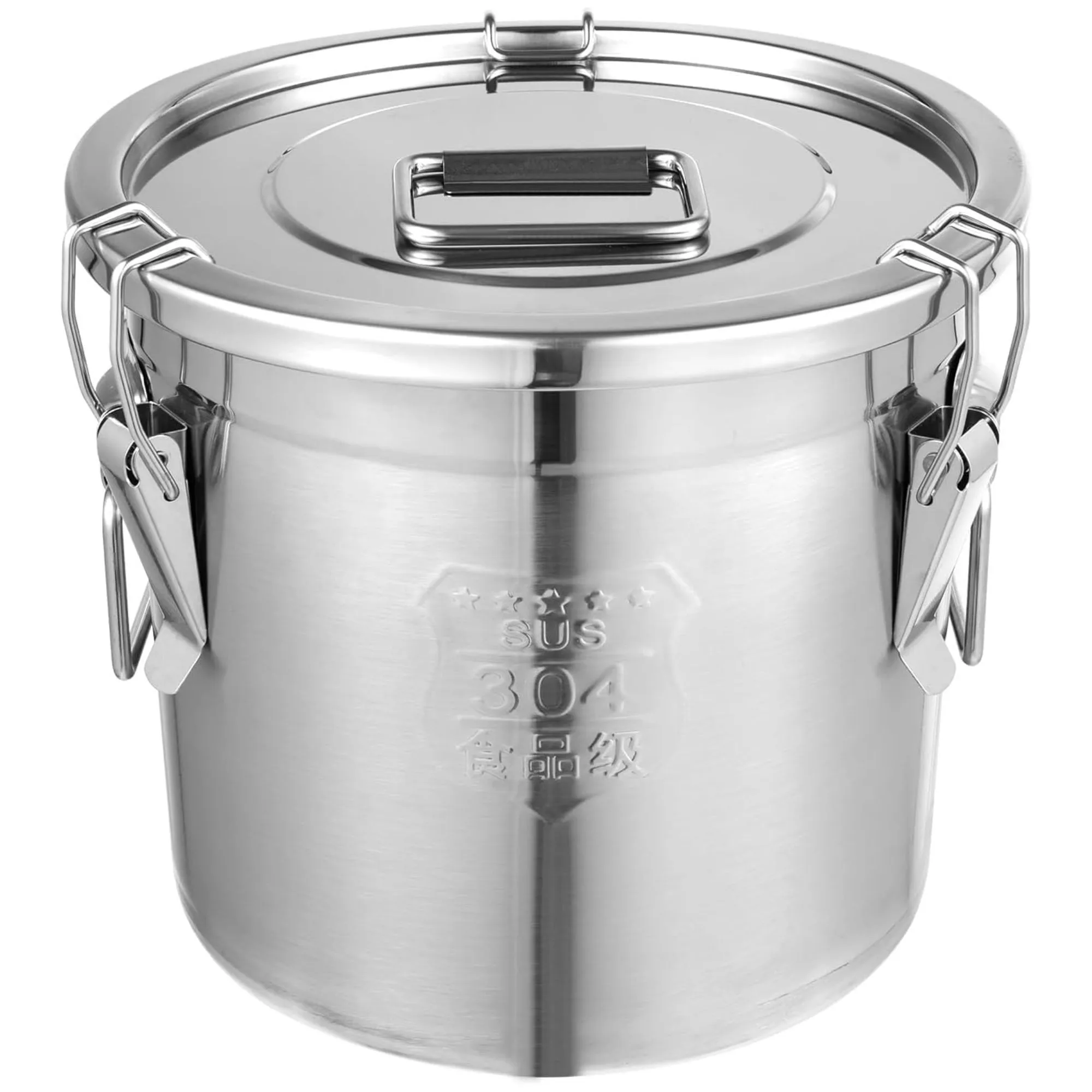 Beholder i rustfritt stål med låsende lokk' loading='lazy' title=