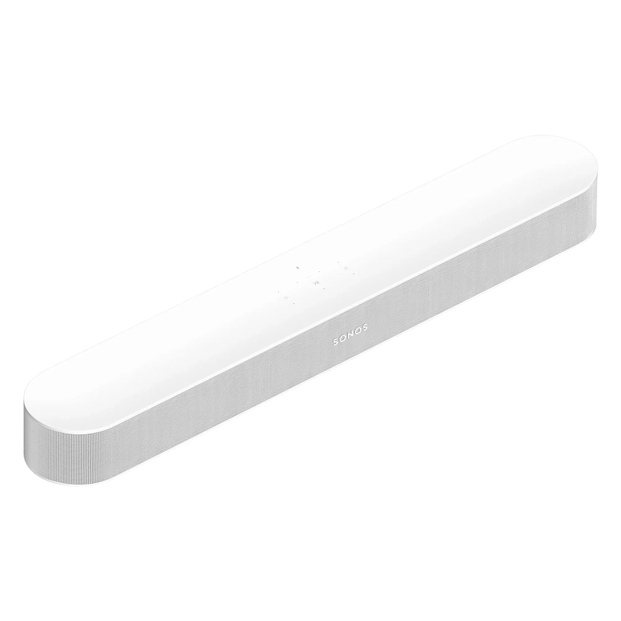 白い背景に白の Sonos Beam Gen 2 サウンドバー。' loading='lazy' title=