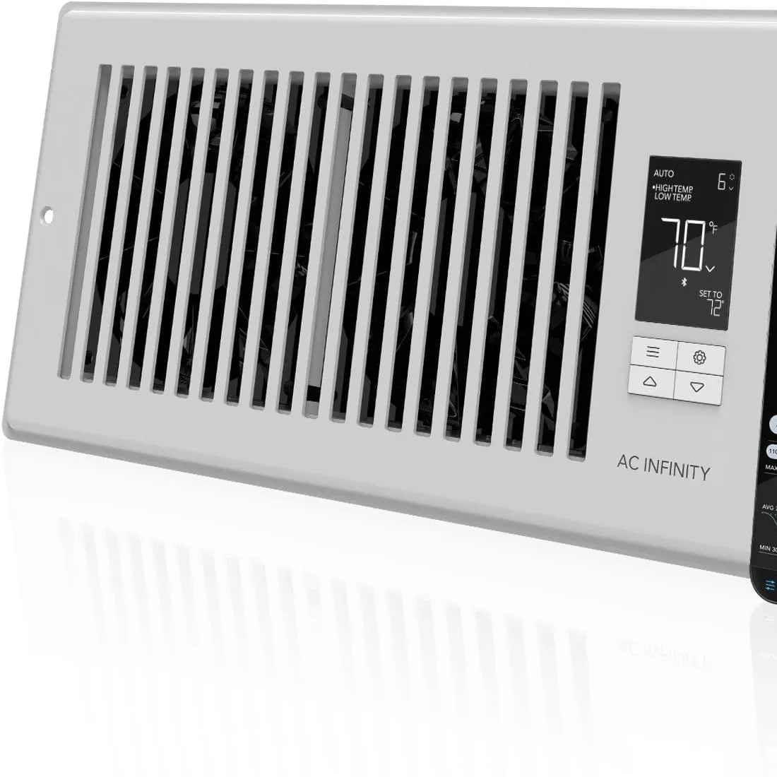 Ac Infinity Airtap T4 White הרשום מאוורר בוסטר עבור 4&rdquo; X 10&rdquo; רשום חורים משפר חימום & פתחי קירור שקטים 10 מהירויות בקרה על נתוני אפליקציית Bluetooth. מתאים רק ל-4&rdquo; X 10&rdquo; פתחי תעלות' loading='lazy' title=