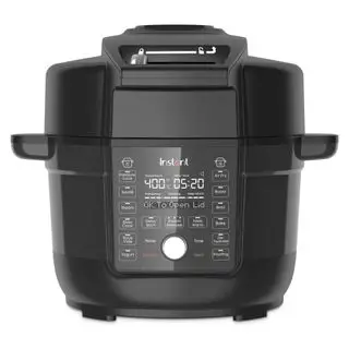 Instant Pot Duo Crisp s vrchnákom Ultimate na bielom pozadí