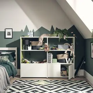 Lekerom oppbevaring i cubbies i hyller