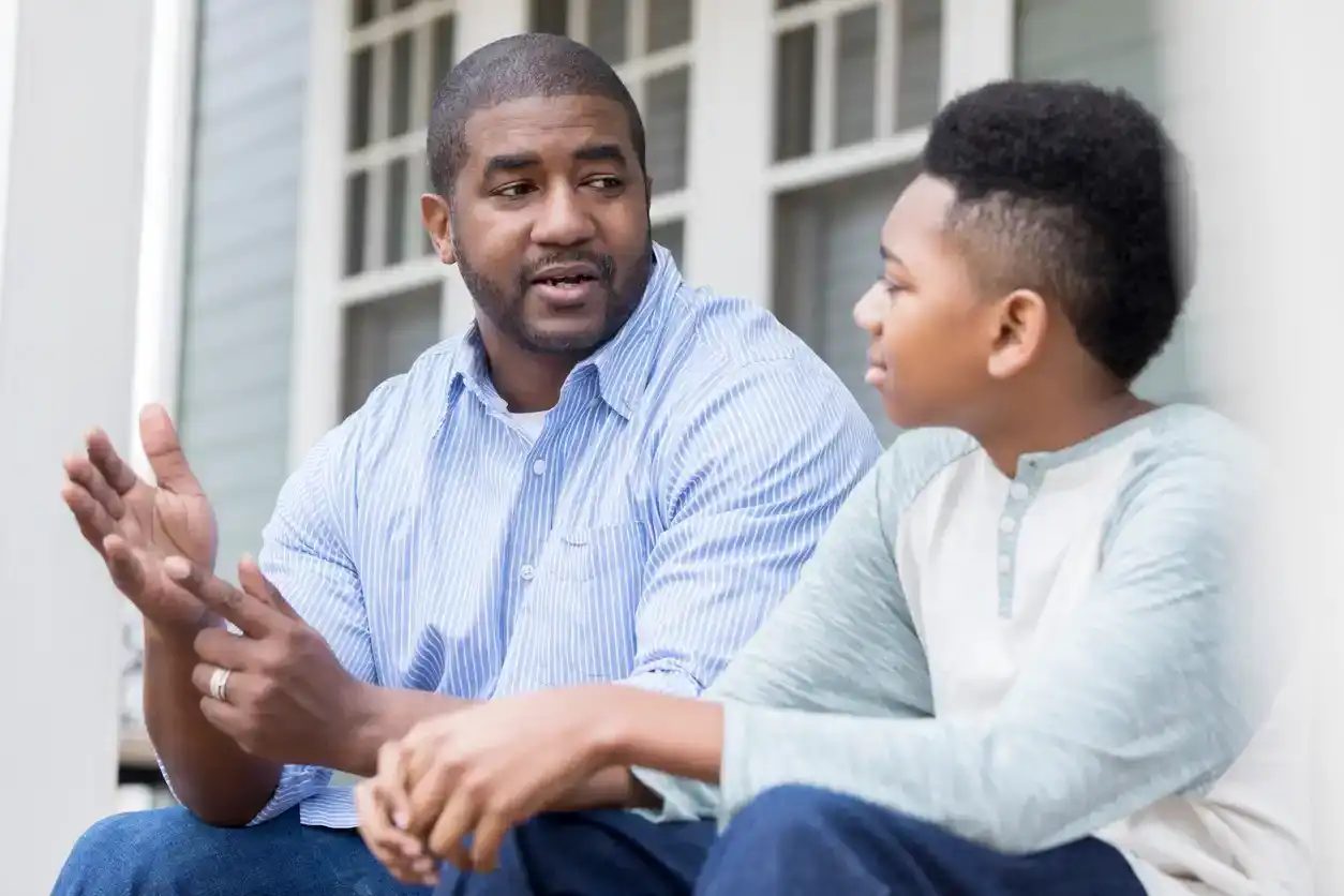 Father Setting Consequences For His Son Sexting