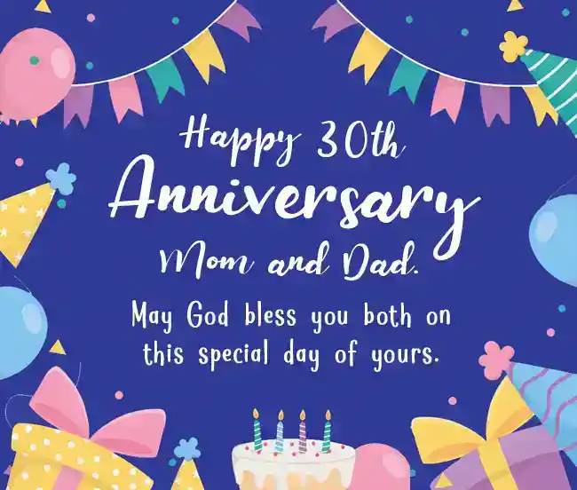 30th Anniversary Wishes for Parents