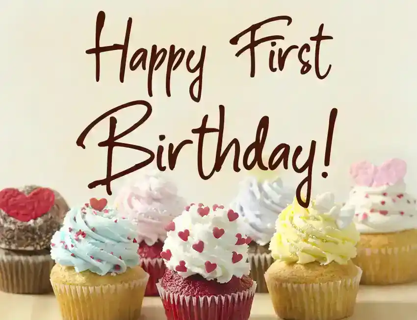 소녀와 소년을위한 첫 번째 생일 카드
